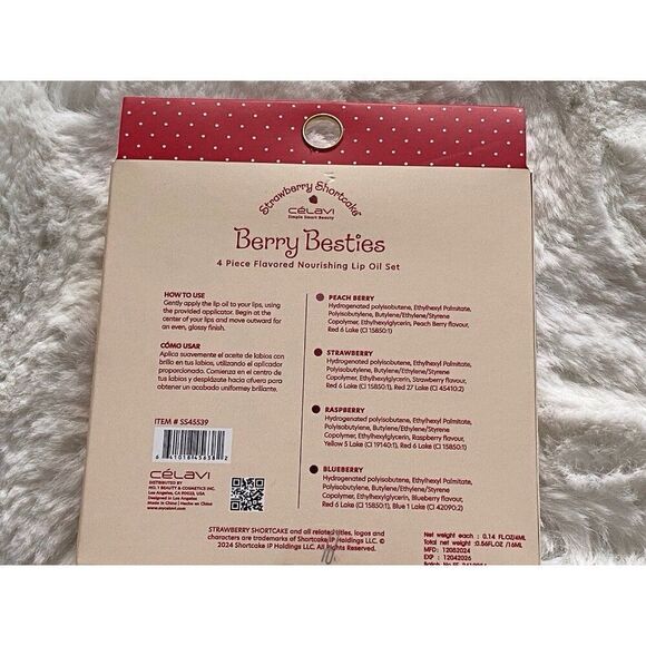 Set Of 4 Celavi X Strawberry Shortcake Berry Besties Lip Oil SET Peach Raspberry - Picture 9 of 12